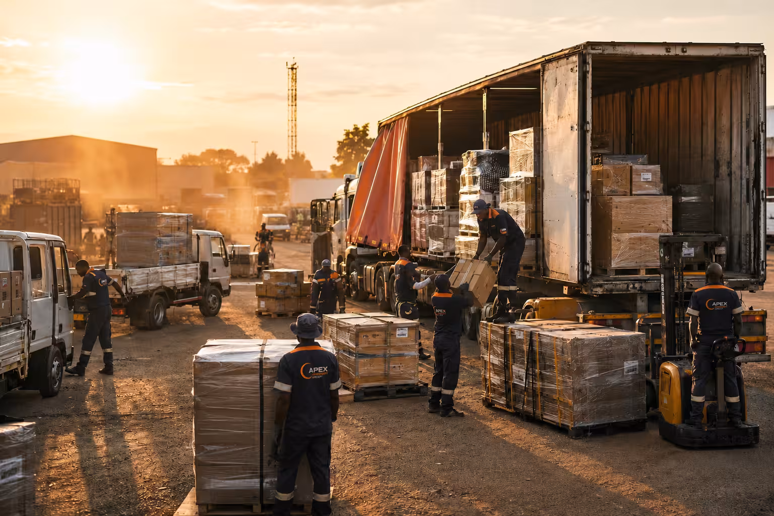 Mixed cargo consolidated onto one shared truck